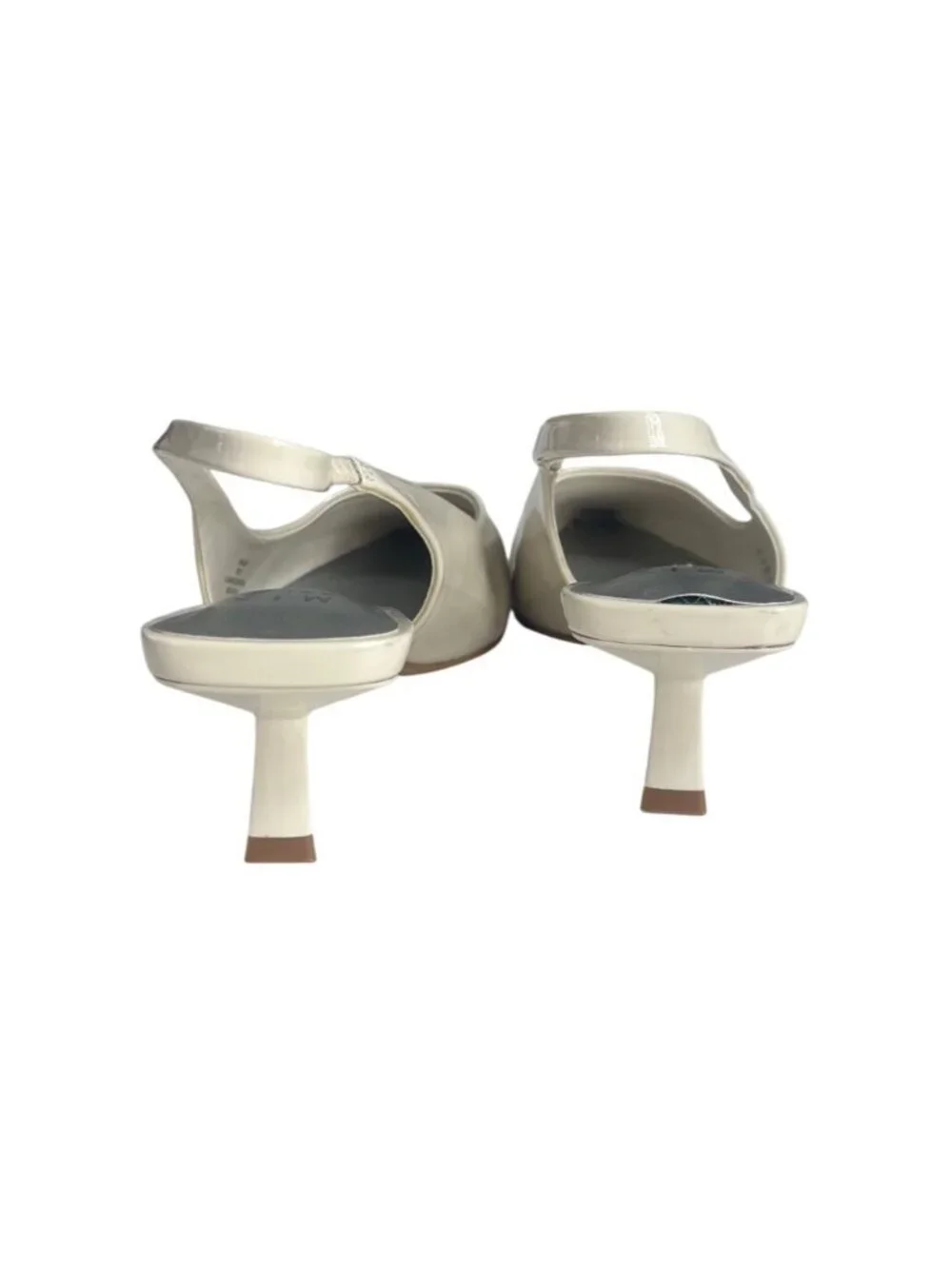 Mix No. 6 Slingback Kitten Heel Shoes Pointed Toe Size 7M Beige Elegant Classic